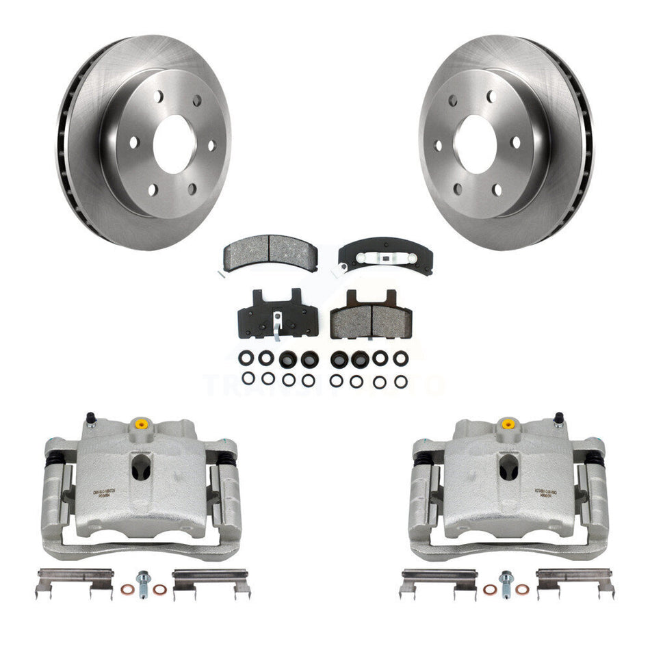 Front Disc Brake Caliper Rotors And Semi-Metallic Pads Kit For 2000 Chevrolet Tahoe 4WD with 5.3L 4.8L With Rear Drum Brakes KC8-100295S