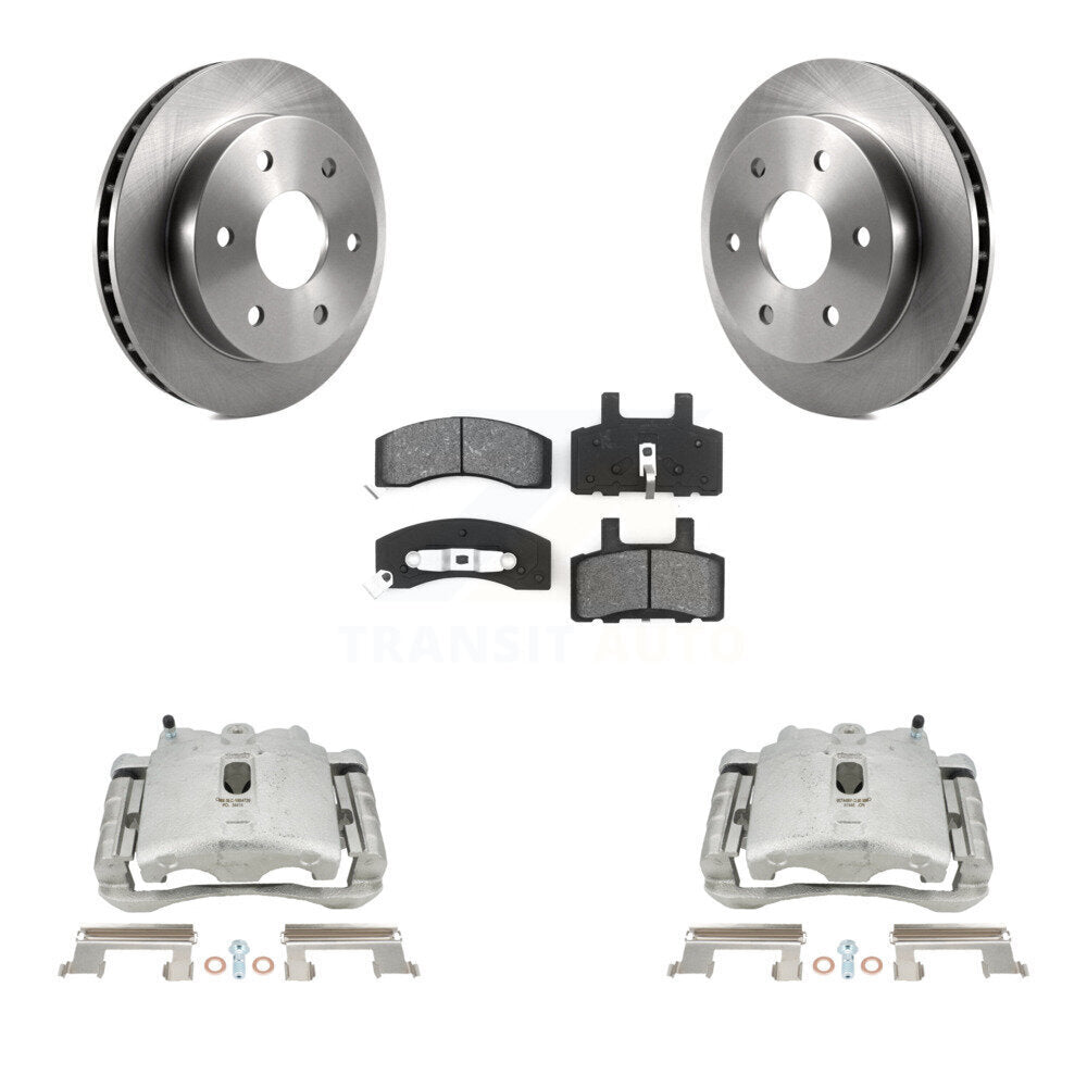 Front Disc Brake Caliper Rotors And Semi-Metallic Pads Kit For 2000 Chevrolet Tahoe 4WD with 5.3L 4.8L With Rear Drum Brakes KC8-100296S by Transit Auto