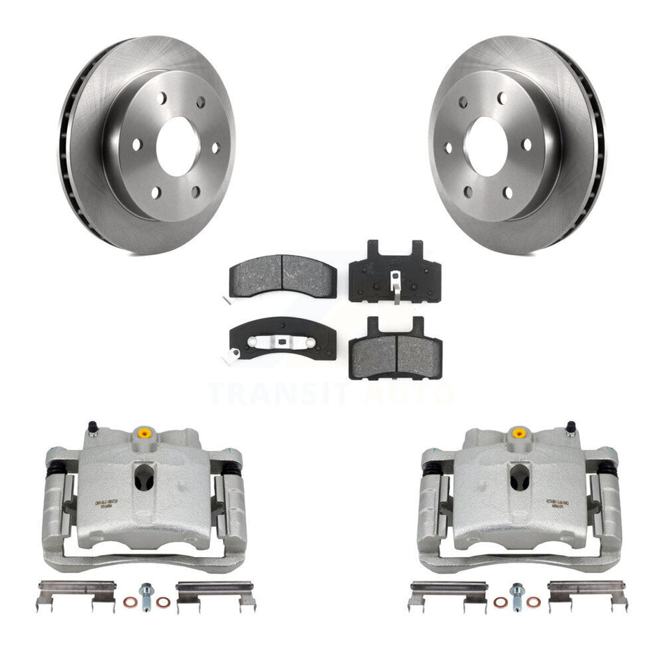 Front Disc Brake Caliper Rotors And Semi-Metallic Pads Kit For 2000 Chevrolet Tahoe 4WD with 5.3L 4.8L With Rear Drum Brakes KC8-100296S