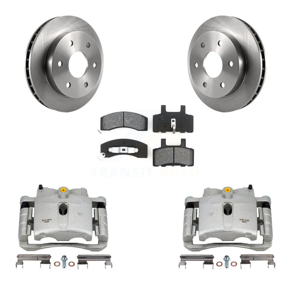 Front Disc Brake Caliper Rotors And Semi-Metallic Pads Kit For 2000 Chevrolet Tahoe 4WD with 5.3L 4.8L With Rear Drum Brakes KC8-100296S