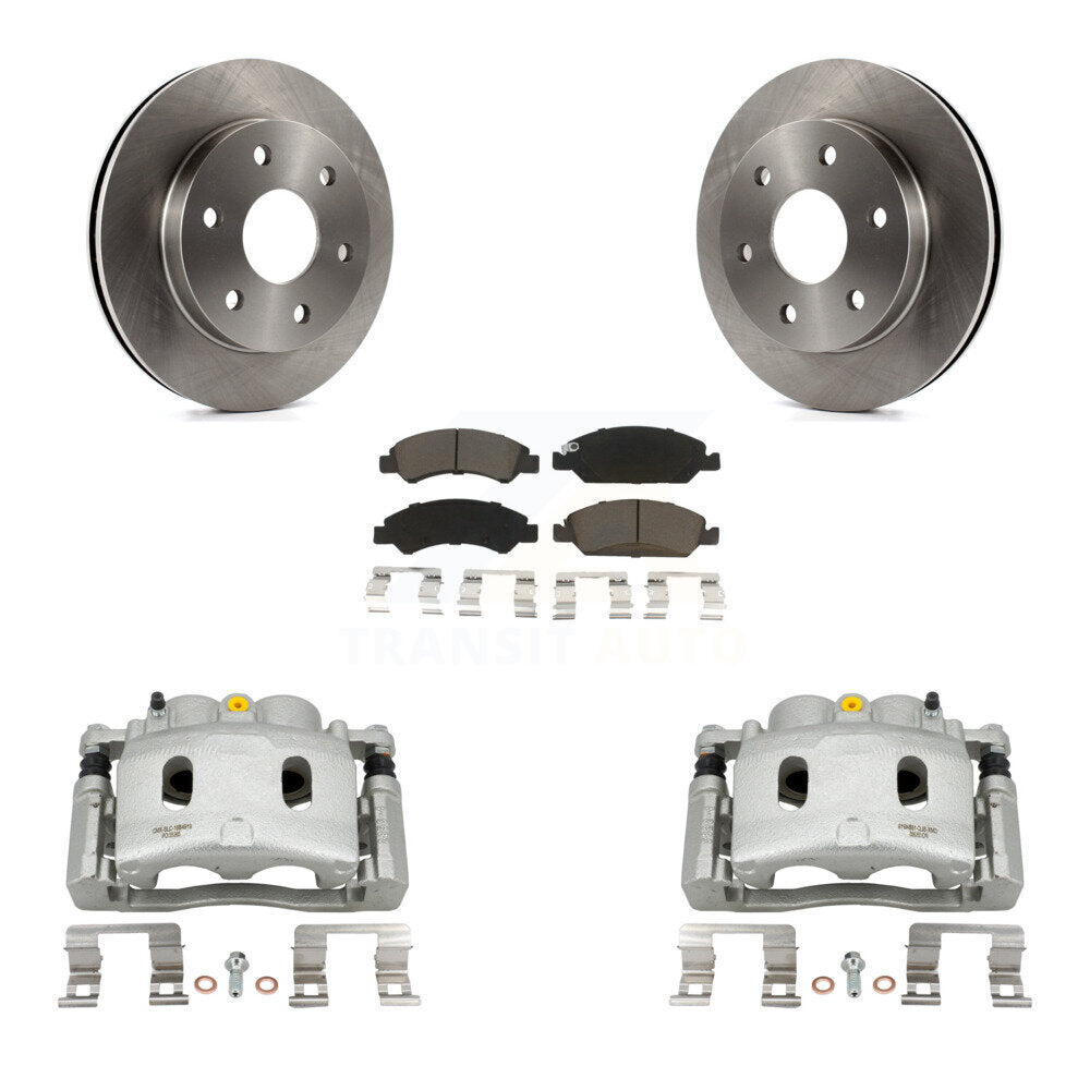 Front Disc Brake Caliper Rotor Ceramic Pad Kit For 2007 GMC Sierra 1500 rear brakes KC8-100297C