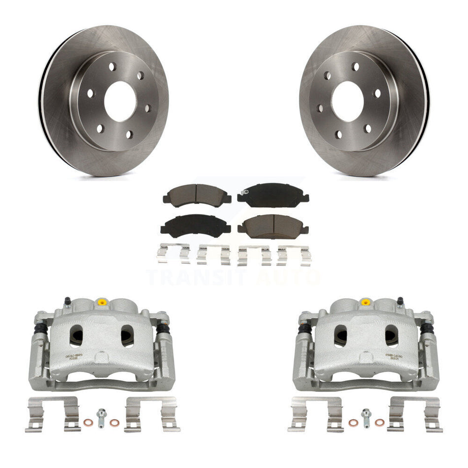 Front Disc Brake Caliper Rotor Ceramic Pad Kit For 2007 GMC Sierra 1500 rear brakes KC8-100297C