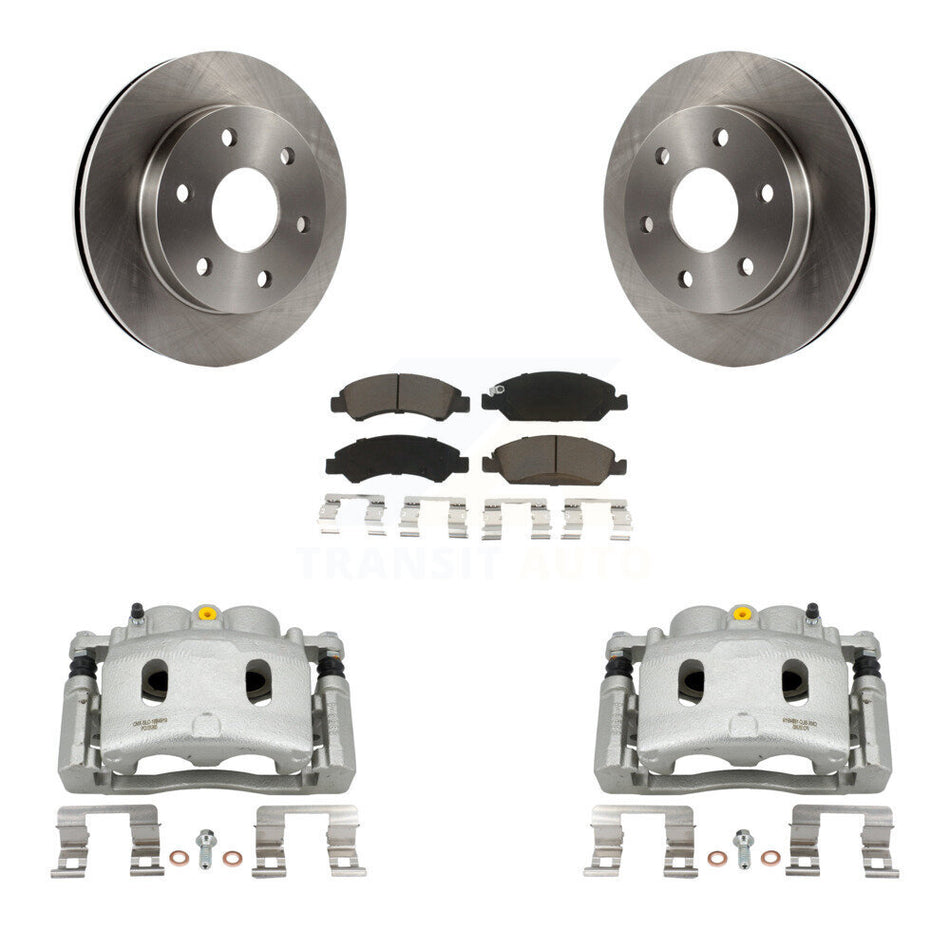 Front Disc Brake Caliper Rotor Ceramic Pad Kit For 2007 GMC Sierra 1500 rear brakes KC8-100297C