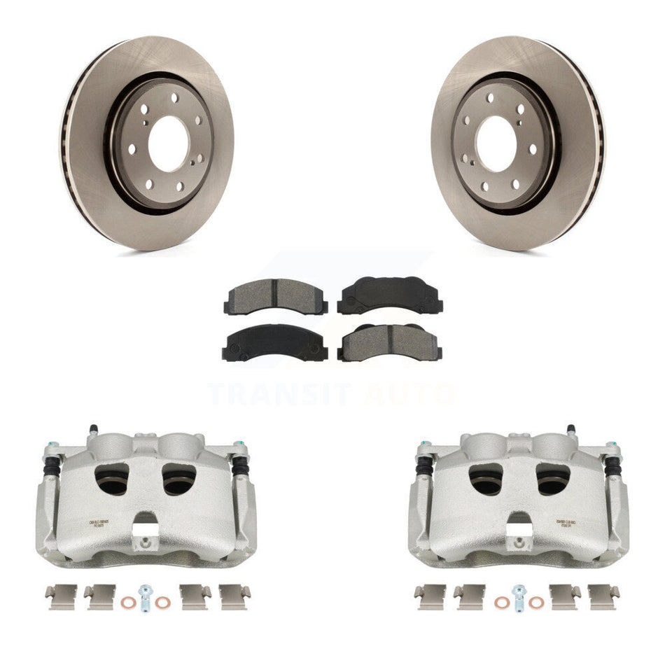 Front Disc Brake Caliper Rotors And Semi-Metallic Pads Kit For 2012-2014 Ford F-150 With 7 Lug Wheels KC8-100299S