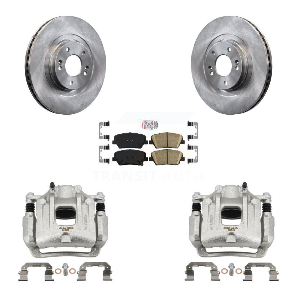 Front Disc Brake Caliper Rotors & Ceramic Pad Kit For Hyundai Santa Fe Sport Kia Sorento KC8-100301N