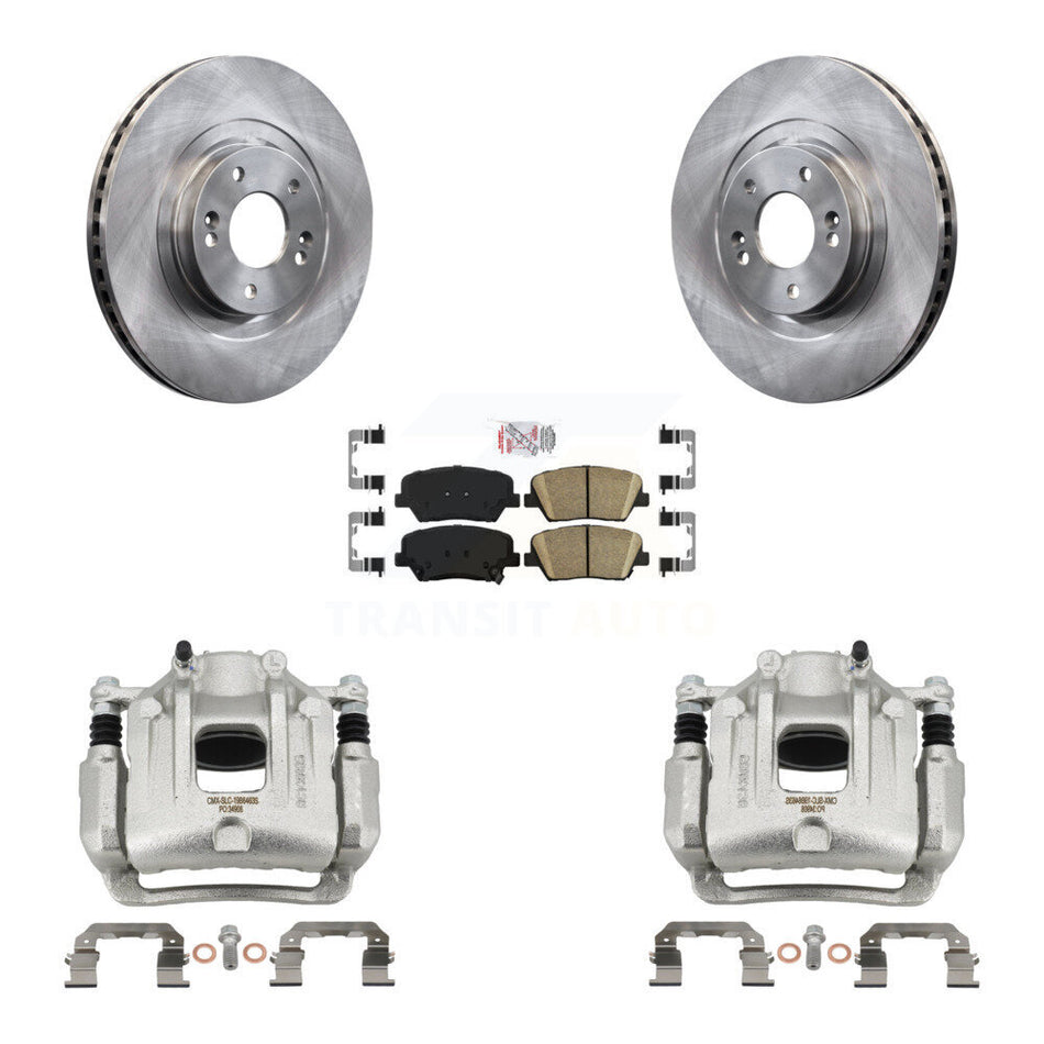 Front Disc Brake Caliper Rotors & Ceramic Pad Kit For Hyundai Santa Fe Sport Kia Sorento KC8-100301N