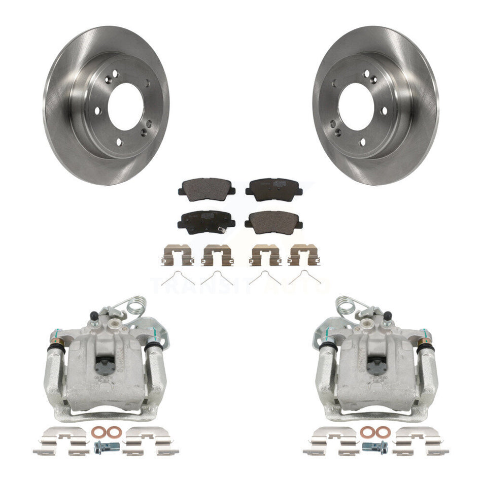Rear Disc Brake Caliper Rotors And Ceramic Pads Kit For 2017-2020 Hyundai Elantra 2.0L KC8-100301T