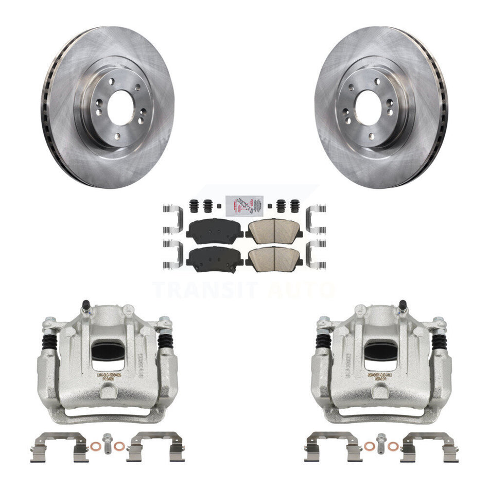 Front Disc Brake Caliper Rotors & Ceramic Pad Kit For Hyundai Santa Fe Sport Kia Sorento KC8-100302N