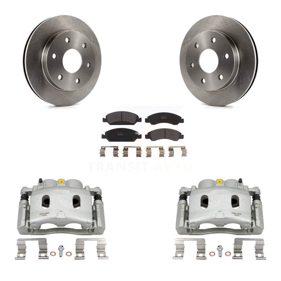 Front Brake Caliper Rotors Semi-Metallic Pad Kit For 07 GMC Sierra 1500 Disc rear brakes KC8-100302P