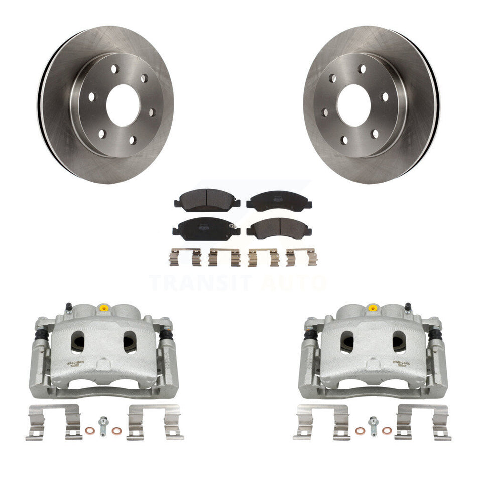 Front Brake Caliper Rotors Semi-Metallic Pad Kit For 07 GMC Sierra 1500 Disc rear brakes KC8-100302P