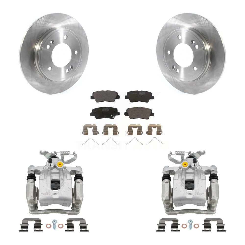 Rear Disc Brake Caliper Rotors And Ceramic Pads Kit For Hyundai Elantra Kia Niro Ioniq KC8-100302T