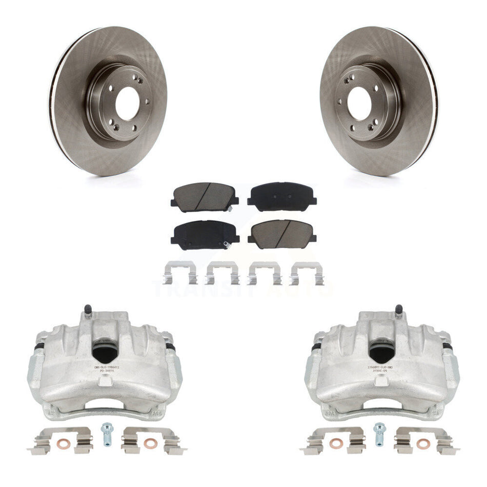 Front Disc Brake Caliper Rotors And Ceramic Pads Kit For Hyundai Genesis Coupe With Single Piston Calipers KC8-100303C
