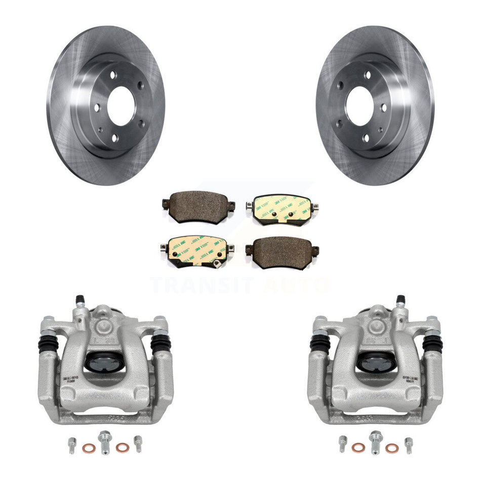 Rear Disc Brake Caliper Rotors And Ceramic Pads Kit For 2016-2021 Mazda 6 KC8-100303T