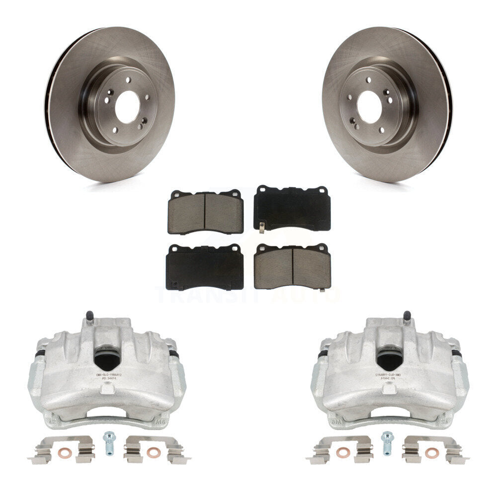 Front Disc Brake Caliper Rotors And Ceramic Pads Kit For Hyundai Genesis Coupe With Single Piston Calipers KC8-100304C by Transit Auto