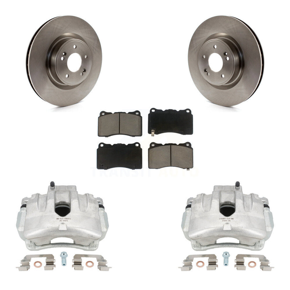 Front Disc Brake Caliper Rotors And Ceramic Pads Kit For Hyundai Genesis Coupe With Single Piston Calipers KC8-100304C by Transit Auto