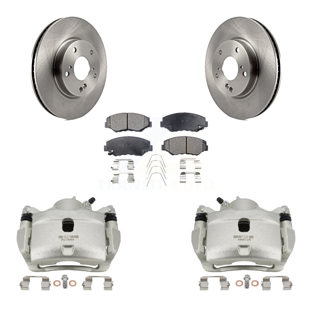 Front Disc Brake Caliper Rotors And Semi-Metallic Pads Kit For Honda Civic KC8-100307P