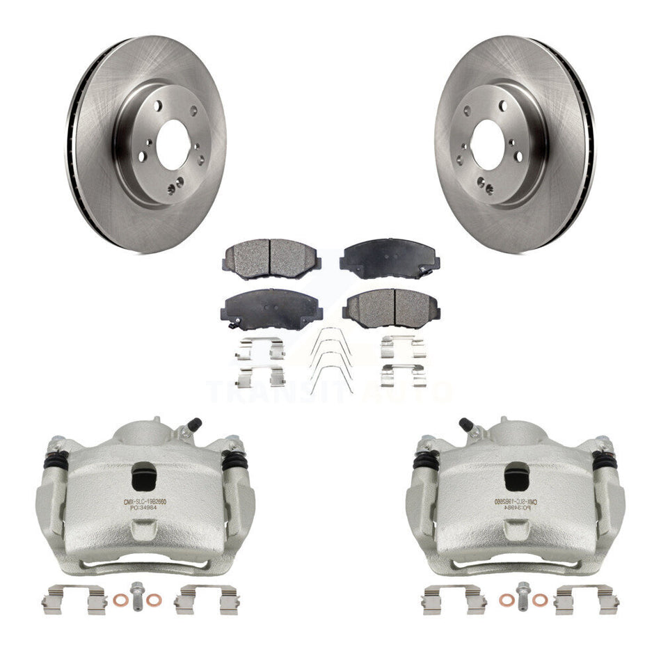 Front Disc Brake Caliper Rotors And Semi-Metallic Pads Kit For Honda Civic KC8-100307P