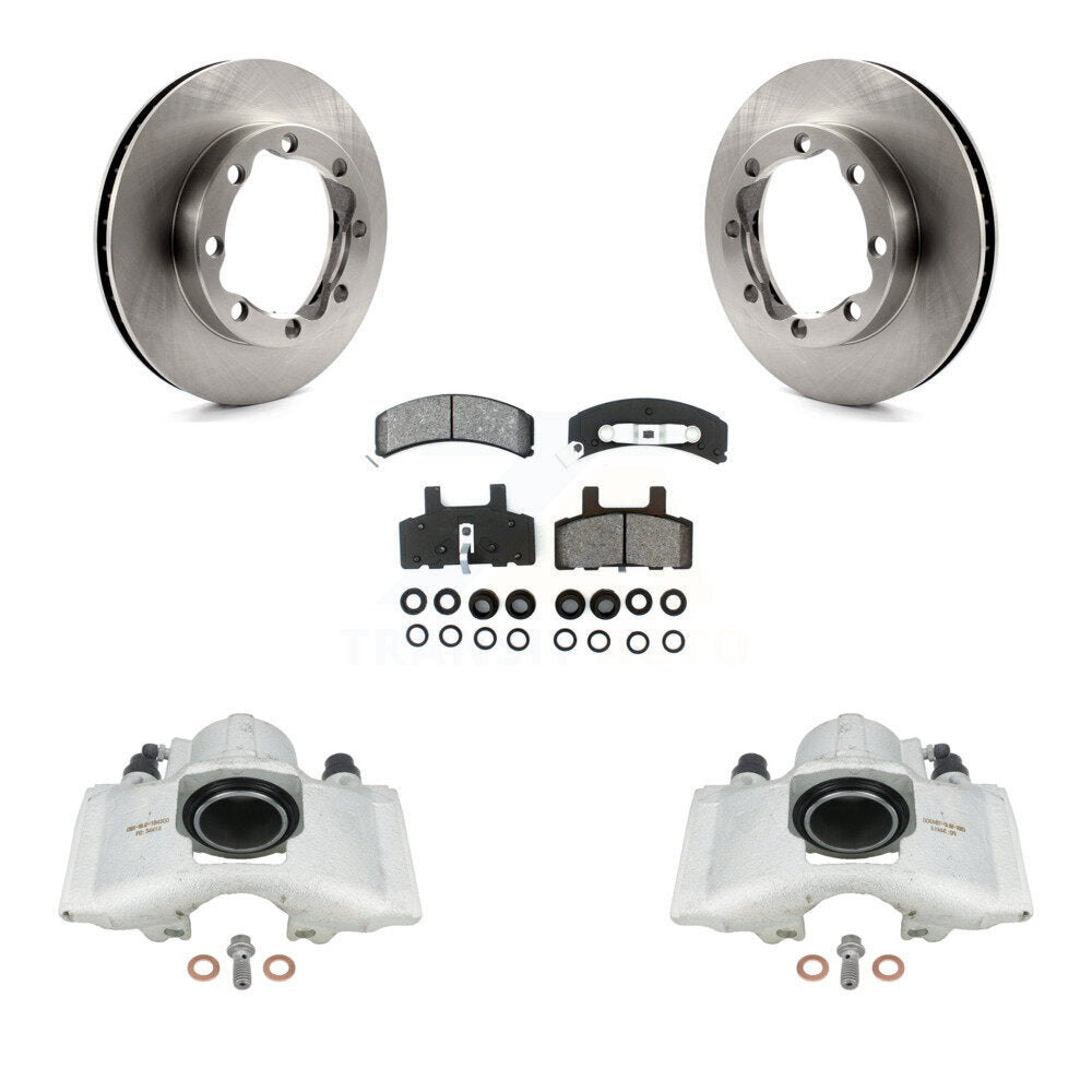 Front Disc Brake Caliper Rotors And Semi-Metallic Pads Kit For 1994 K1500 Suburban Chevrolet GMC With 8 Lug Wheels GAS engine KC8-100309S by Transit Auto