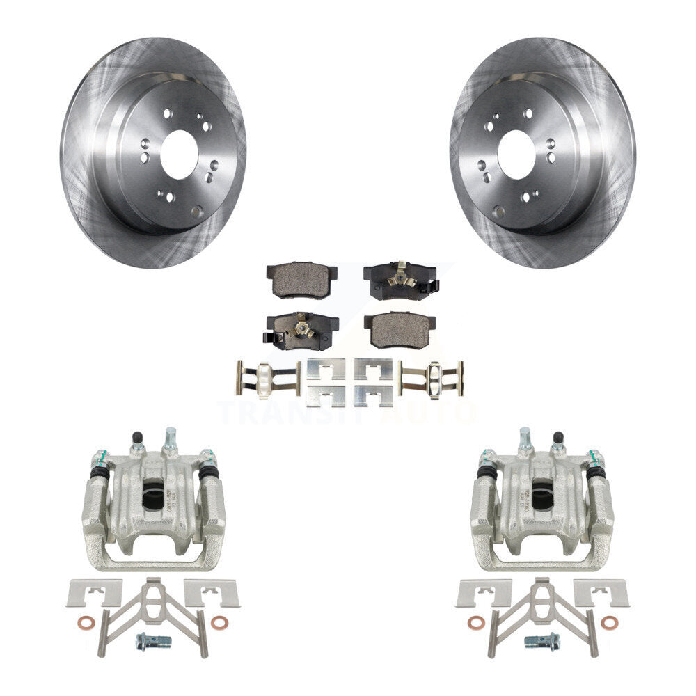 Rear Disc Brake Caliper Rotors And Ceramic Pads Kit For 2005-2006 Honda CR-V KC8-100309T by Transit Auto