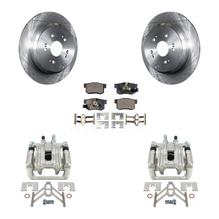 Rear Disc Brake Caliper Rotors And Ceramic Pads Kit For 2005-2006 Honda CR-V KC8-100309T by Transit Auto