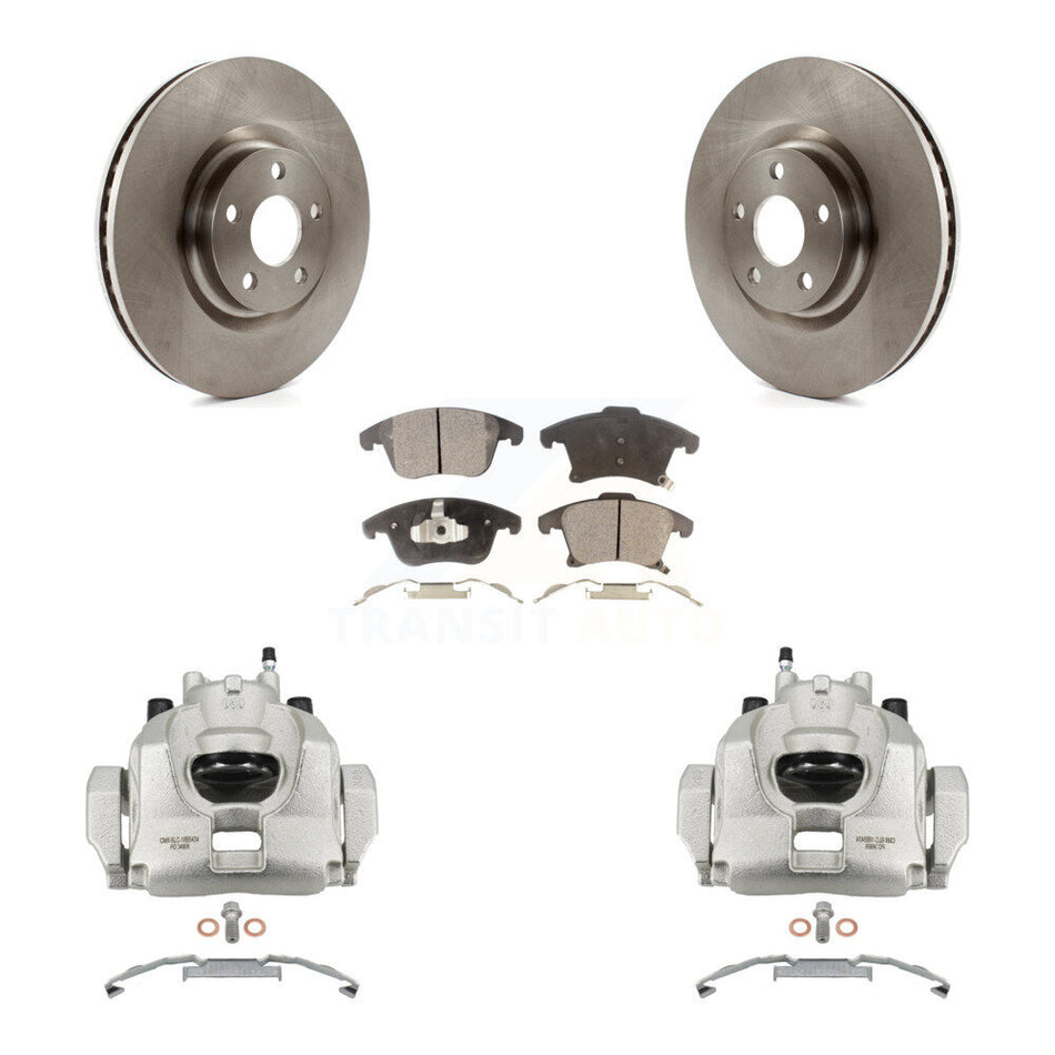 Front Brake Caliper Rotor & Semi-Metallic Pad Kit For 19-20 Ford Police Responder Hybrid KC8-100311P