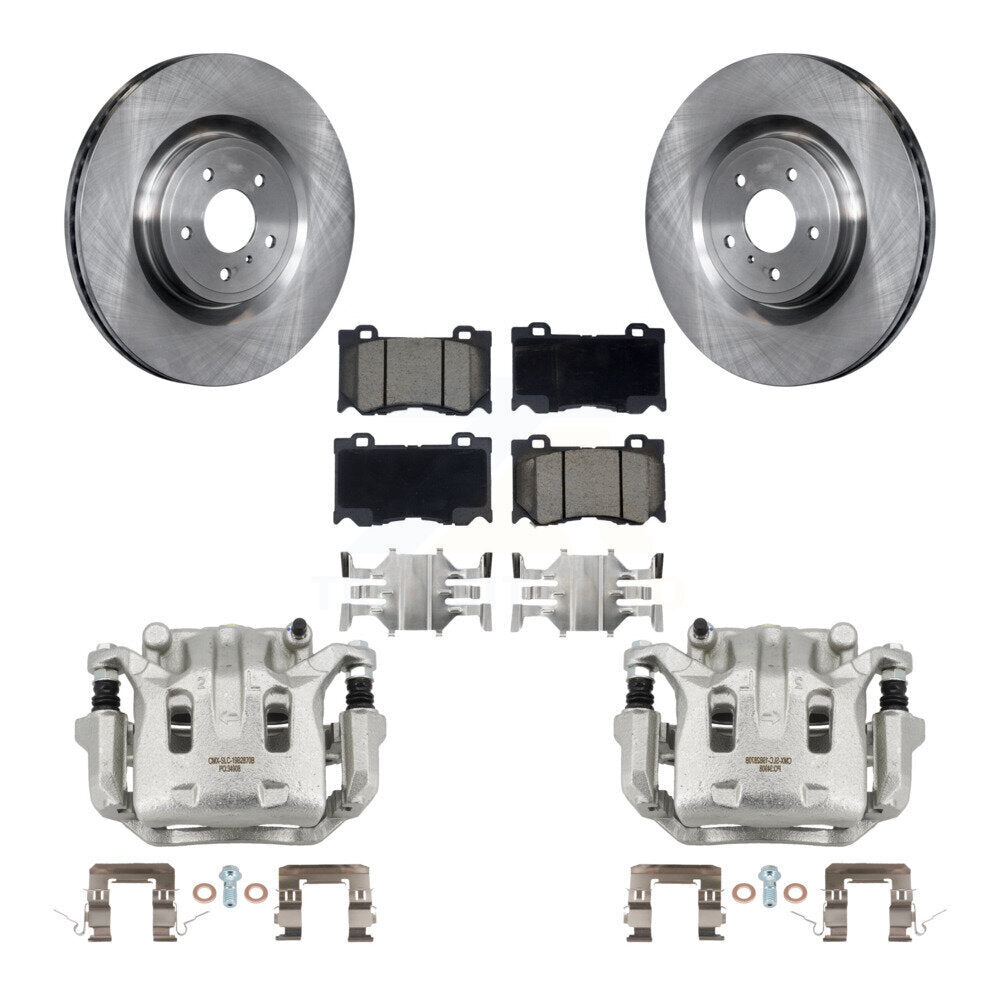 Front Brake Caliper Rotor & Ceramic Pad Kit For 09-13 INFINITI G37 With 4 Piston KC8-100312C