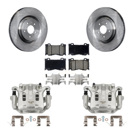 Front Brake Caliper Rotor & Ceramic Pad Kit For 09-13 INFINITI G37 With 4 Piston KC8-100312C