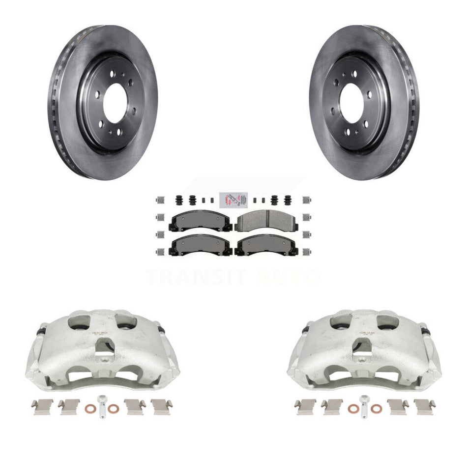 Front Disc Brake Caliper Rotors And Semi-Metallic Pads Kit For Ford Expedition Lincoln Navigator KC8-100313N by Transit Auto