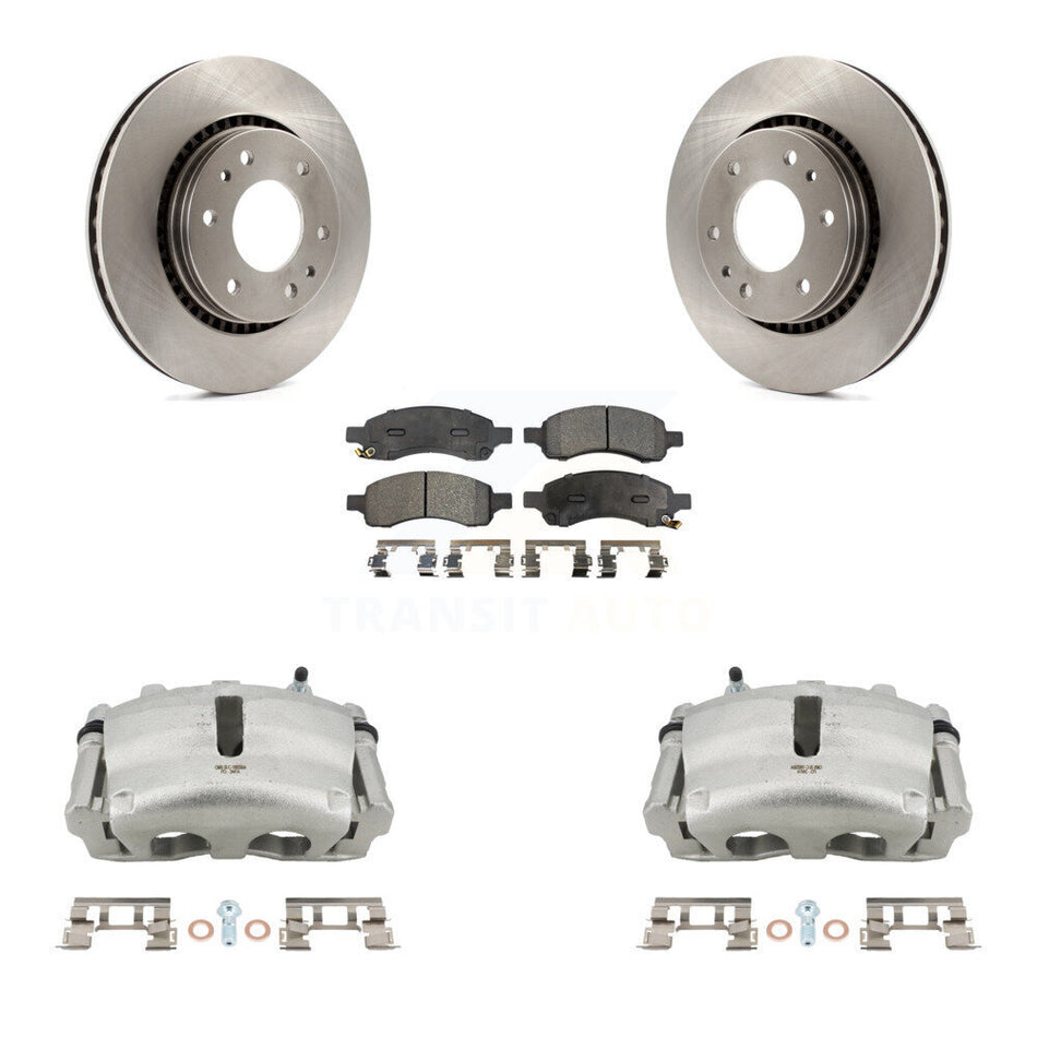 Front Disc Brake Caliper Rotor Semi-Metallic Pad Kit For Chevrolet Trailblazer GMC Envoy KC8-100314P
