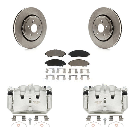 Front Disc Brake Caliper Rotors And Ceramic Pads Kit For 2014-2016 Acura MDX KC8-100316C