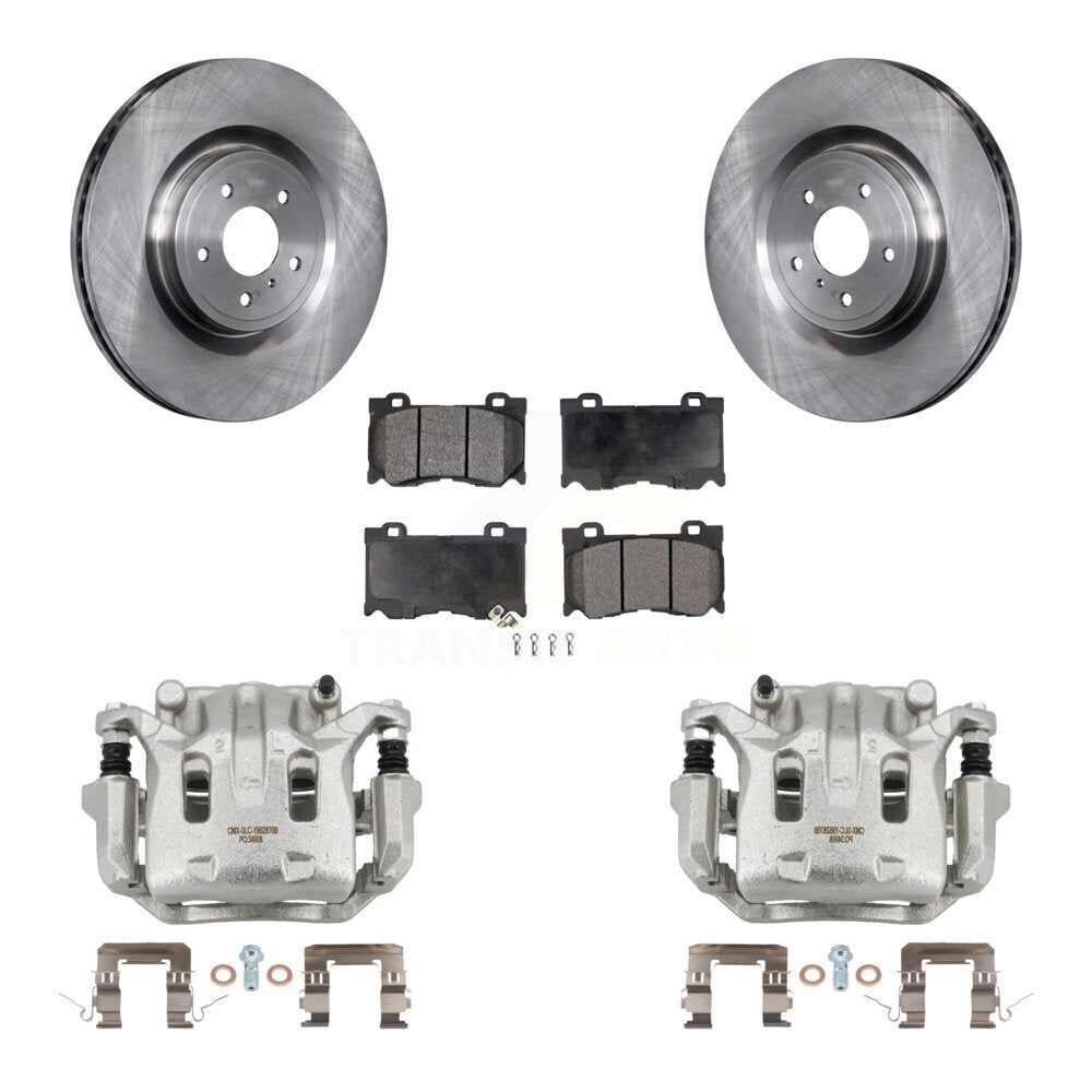 Front Brake Caliper Rotor & Semi-Metallic Pad Kit For INFINITI G37 With 4 Piston KC8-100317P