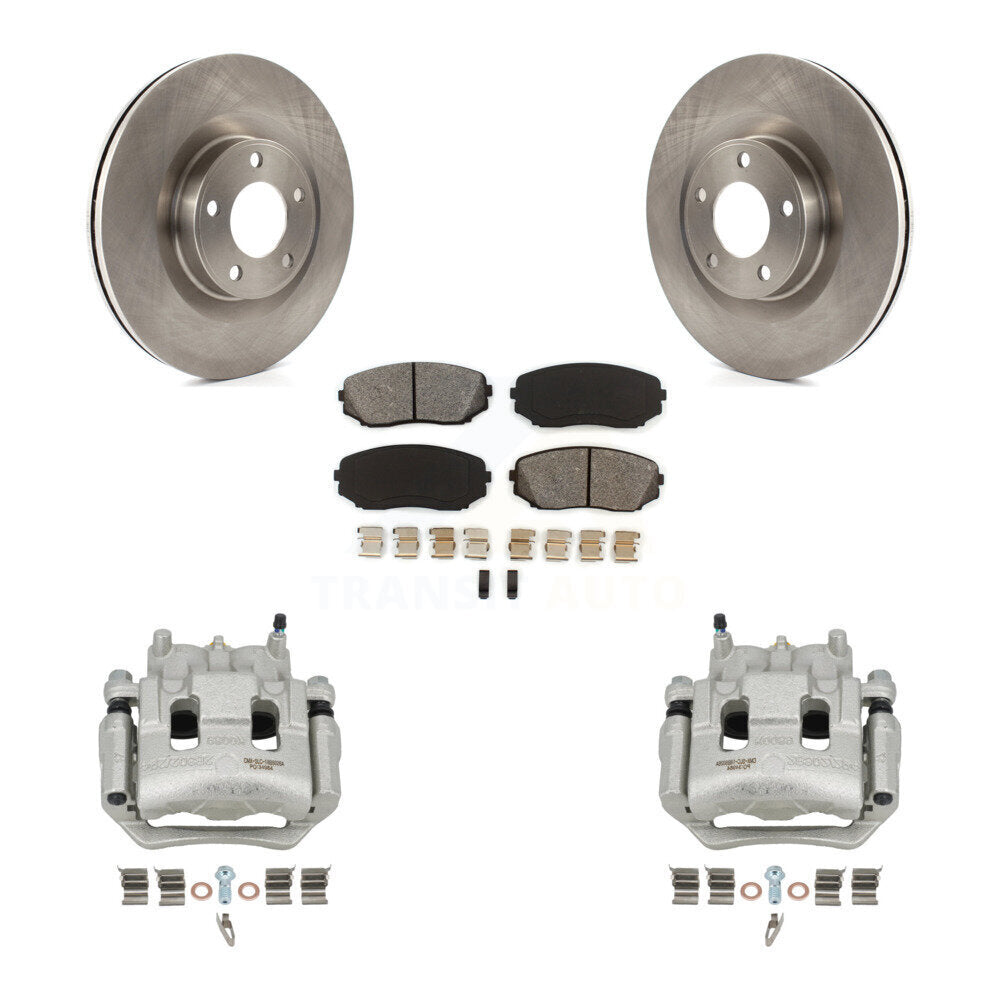 Front Disc Brake Caliper Rotors And Semi-Metallic Pads Kit For Ford Edge Lincoln MKX KC8-100317S