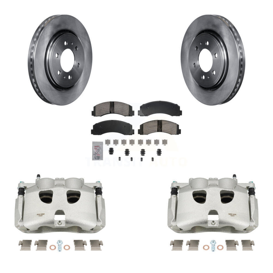Front Disc Brake Caliper Rotors And Ceramic Pads Kit For 2018-2020 Ford F-150 KC8-100318N
