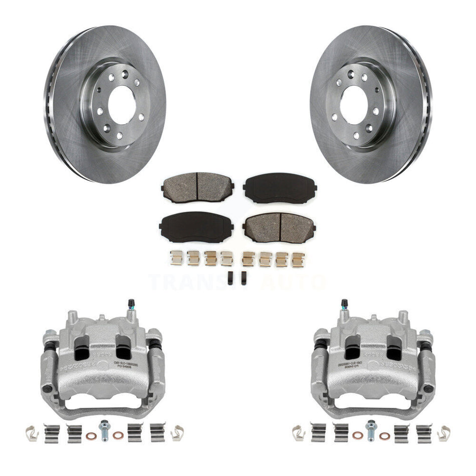 Front Disc Brake Caliper Rotors And Semi-Metallic Pads Kit For Mazda CX-7 Ford Edge KC8-100318S