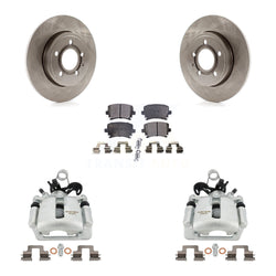 Rear Disc Brake Caliper Rotors And Ceramic Pads Kit For Audi A4 Quattro KC8-100318T