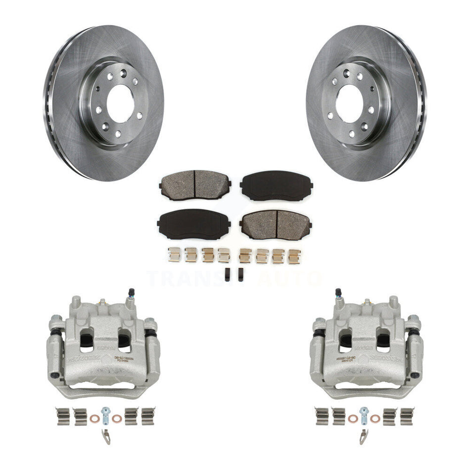 Front Disc Brake Caliper Rotors And Semi-Metallic Pads Kit For 2007-2009 Lincoln MKX FWD KC8-100319S