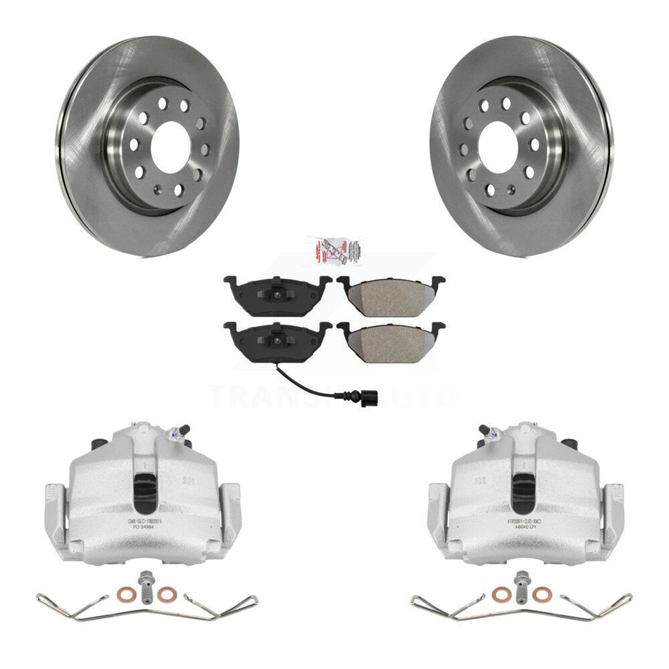 Front Disc Brake Caliper Rotors And Semi-Metallic Pads Kit For Volkswagen Jetta With 280mm Diameter Rotor KC8-100320N