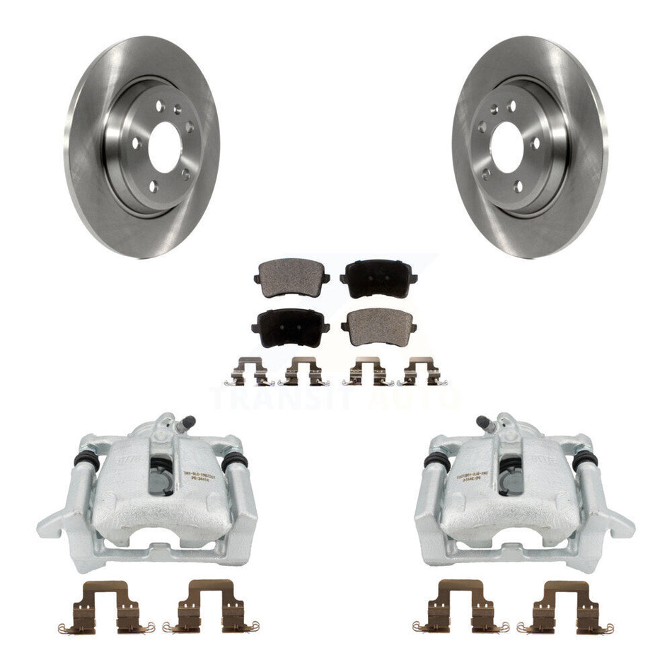 Rear Disc Brake Caliper Rotors And Ceramic Pads Kit For Audi Q5 A4 Quattro A5 KC8-100320T