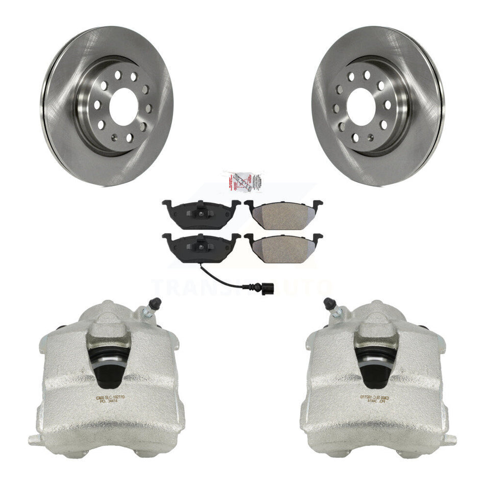 Front Disc Brake Caliper Rotors And Semi-Metallic Pads Kit For Volkswagen Jetta With 280mm Diameter Rotor KC8-100321N
