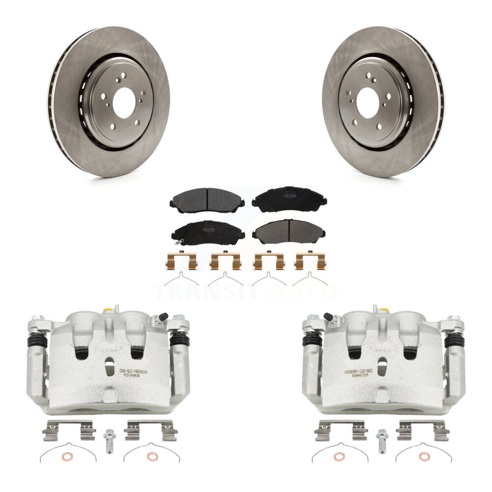 Front Disc Brake Caliper Rotors And Semi-Metallic Pads Kit For 2014-2016 Acura MDX KC8-100321P