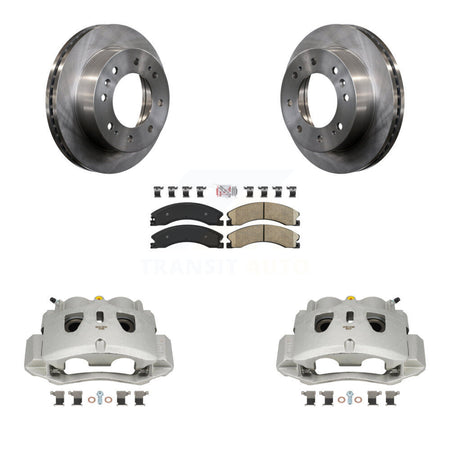 Front Brake Caliper Rotor And Ceramic Pad Kit For GMC Chevrolet Sierra 2500 HD Silverado KC8-100322N