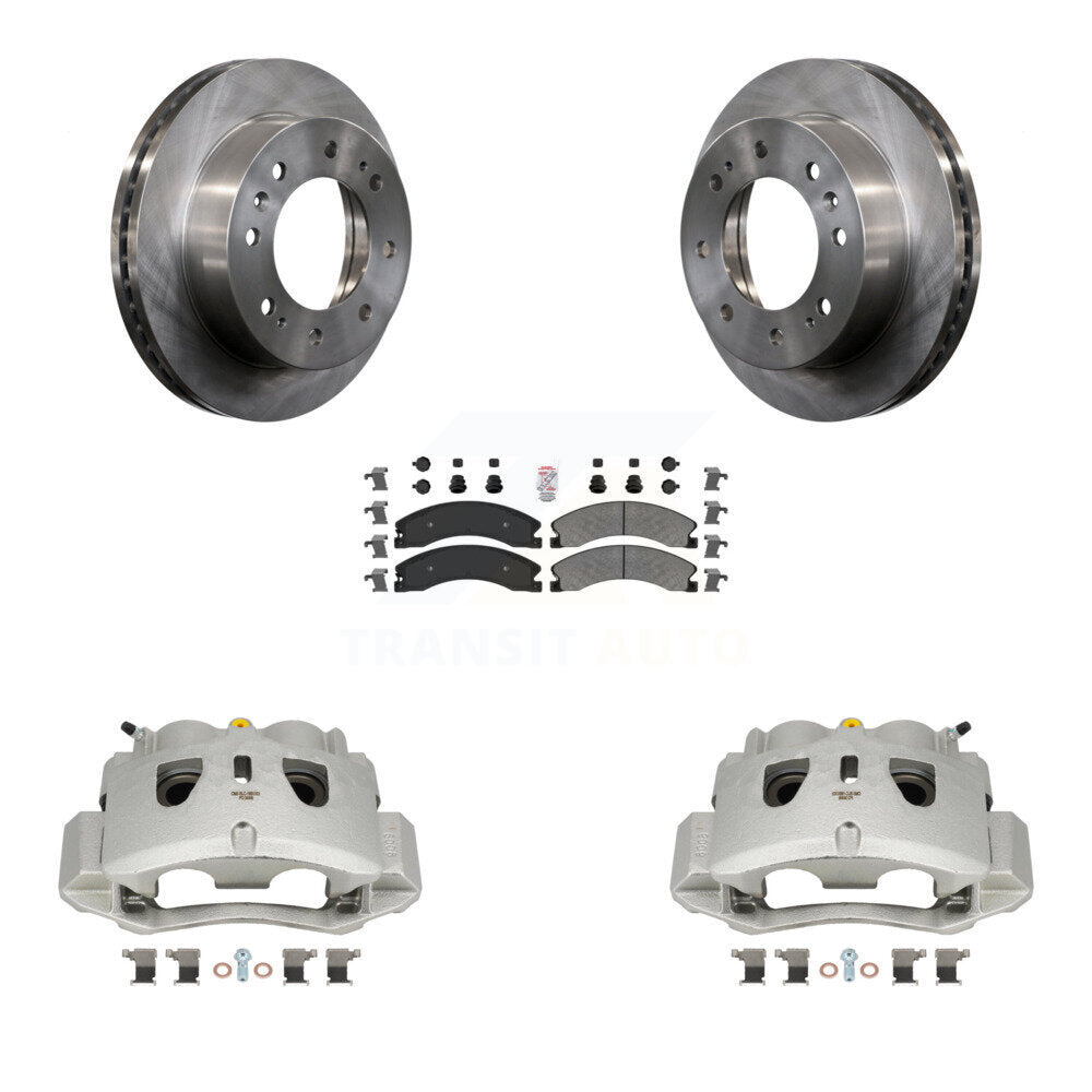 Front Brake Caliper Rotors & Semi-Metallic Pad Kit For GMC Chevrolet Sierra 2500 HD 3500 KC8-100323N