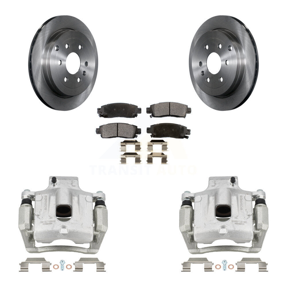 Rear Brake Caliper Rotor Ceramic Pad Kit For GMC Acadia Buick Enclave Chevrolet Traverse KC8-100323T