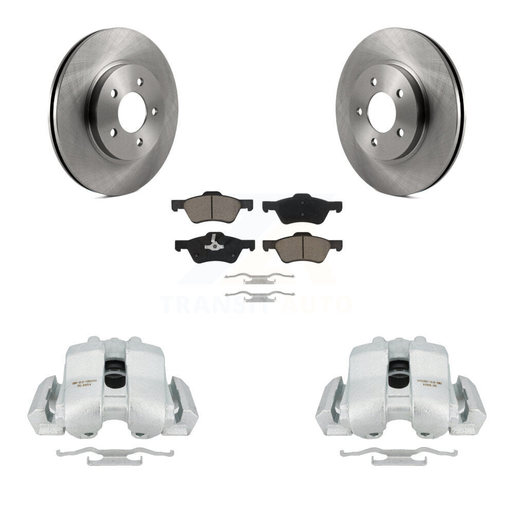 Front Disc Brake Caliper Rotors And Ceramic Pads Kit For Ford Escape Mercury Mariner KC8-100324C by Transit Auto