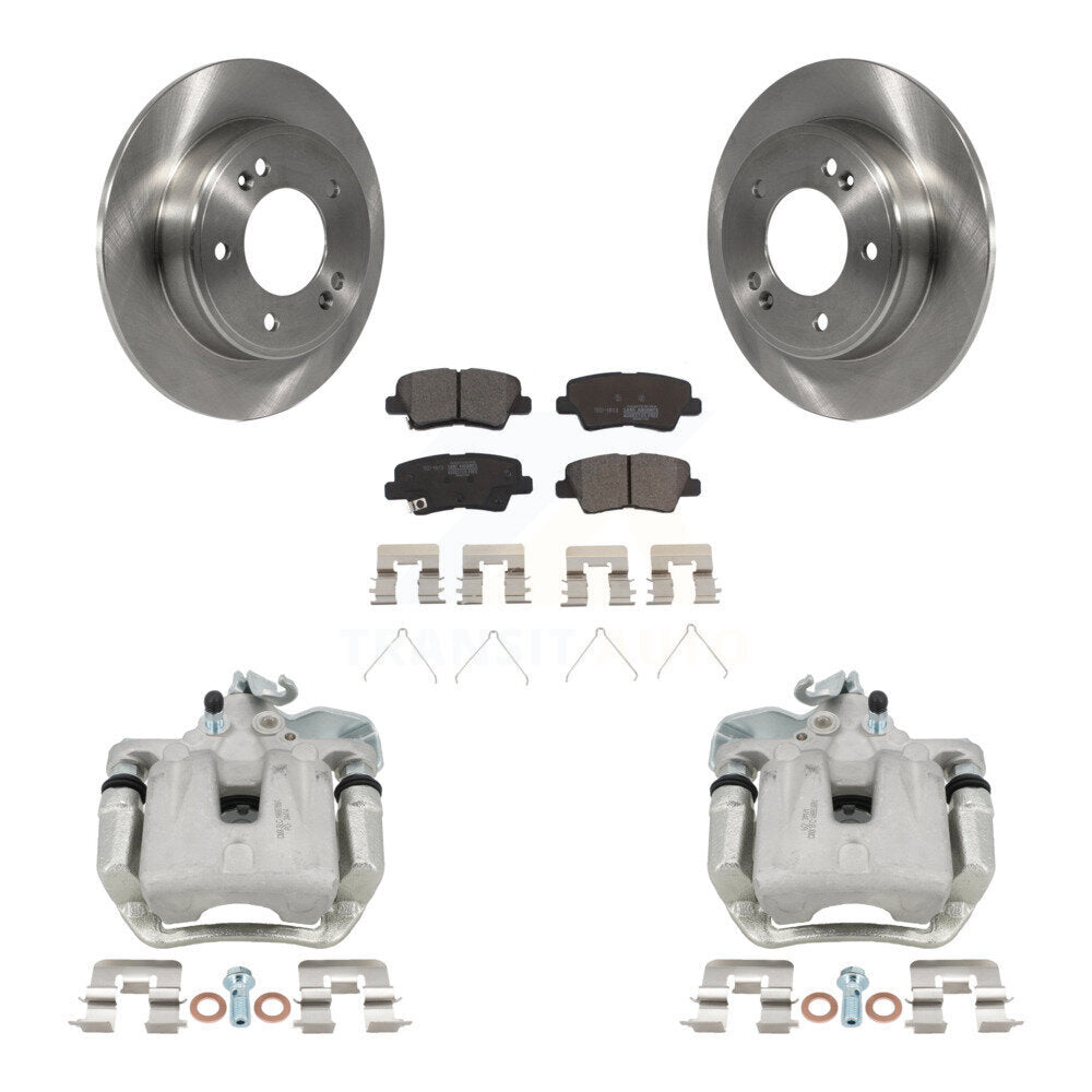 Rear Disc Brake Caliper Rotors And Ceramic Pads Kit For 2017-2018 Kia Soul KC8-100325T