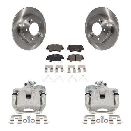 Rear Disc Brake Caliper Rotors And Ceramic Pads Kit For 2017-2018 Kia Soul KC8-100325T