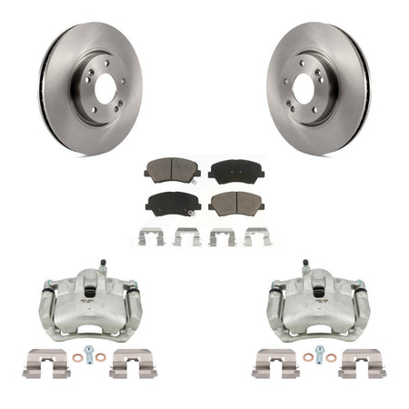 Front Brake Caliper Rotors Ceramic Pad Kit For Kia Forte With 300mm Diameter Rotor KC8-100328C