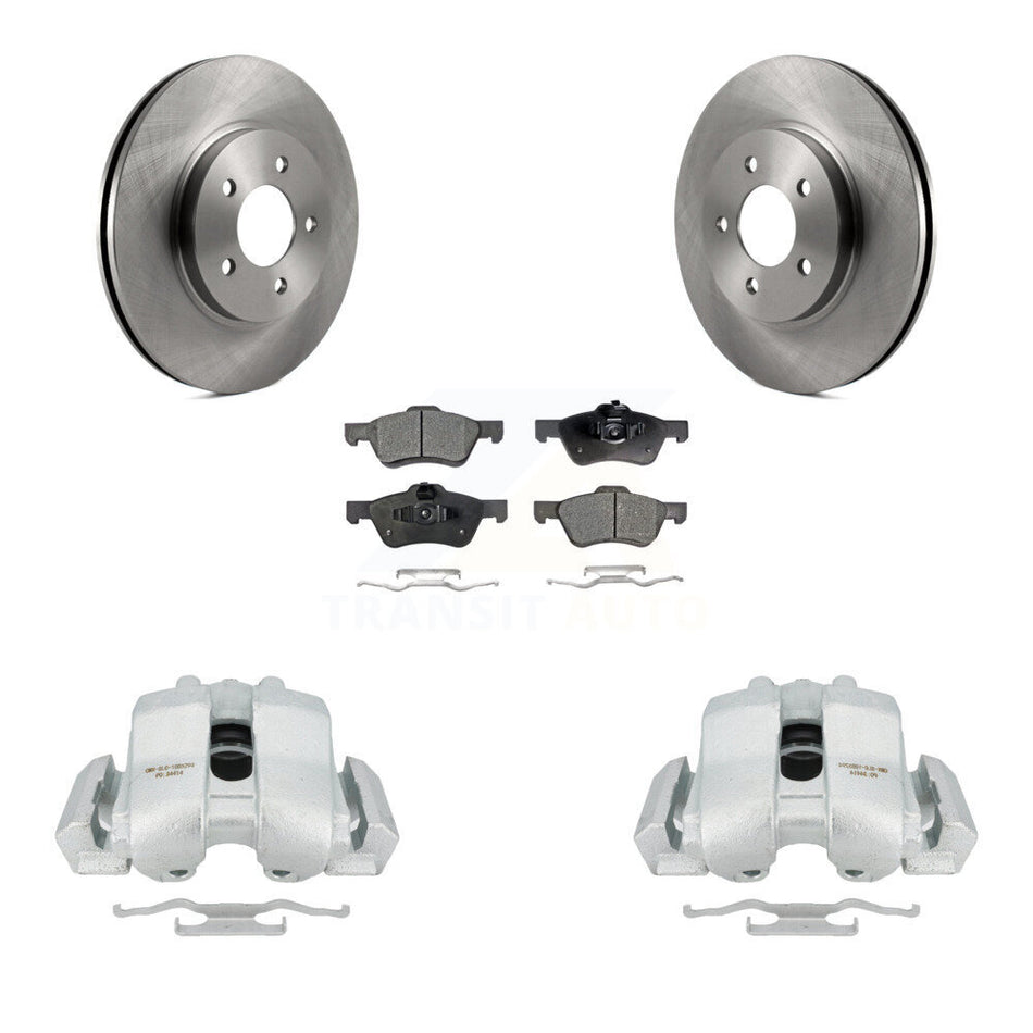 Front Disc Brake Caliper Rotors And Semi-Metallic Pads Kit For Ford Escape Mercury Mariner Mazda Tribute KC8-100328P by Transit Auto