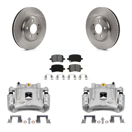 Front Brake Caliper Rotors Semi-Metallic Pad Kit For Pontiac G6 With Dual Piston KC8-100328S