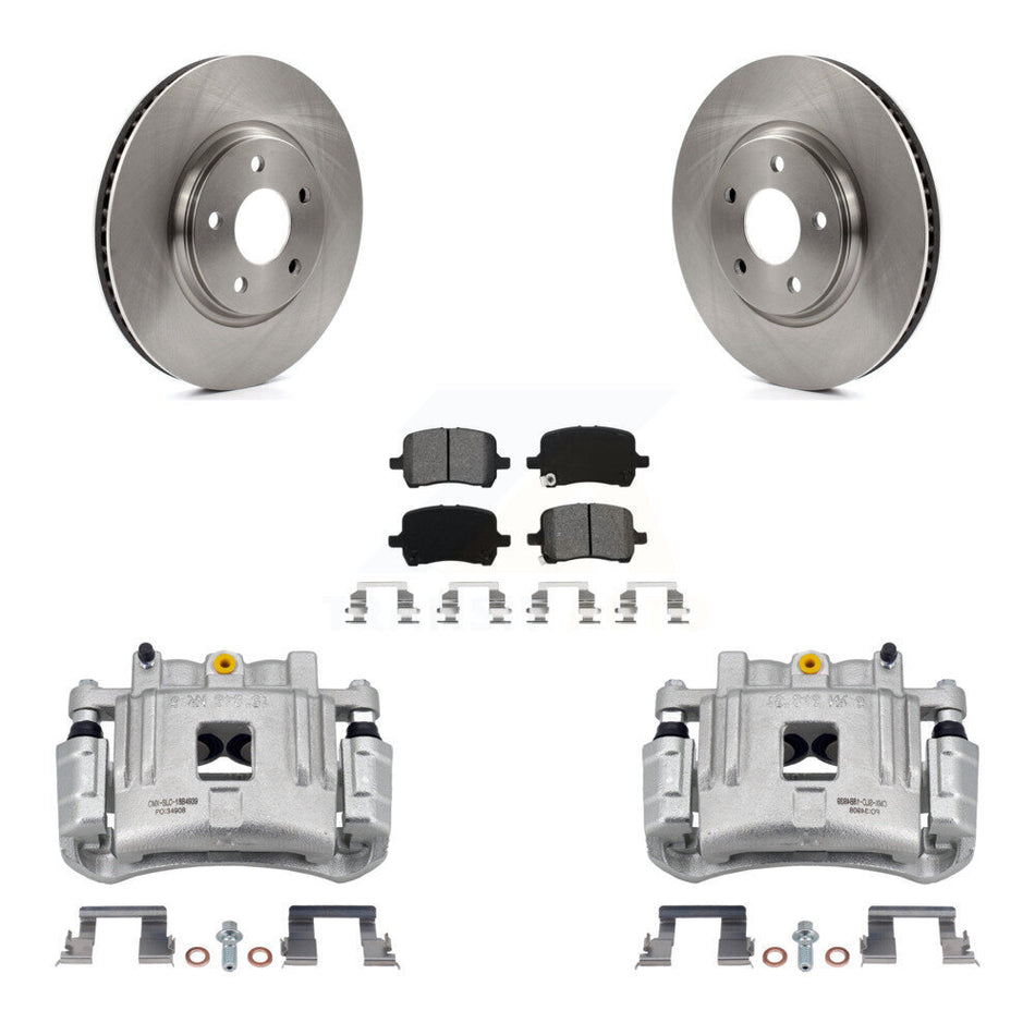 Front Brake Caliper Rotors Semi-Metallic Pad Kit For Pontiac G6 With Dual Piston KC8-100328S